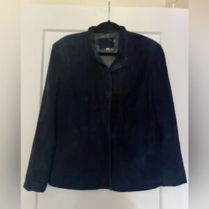 Vintage Genuine Suede Midnight Navy Blue Jacket